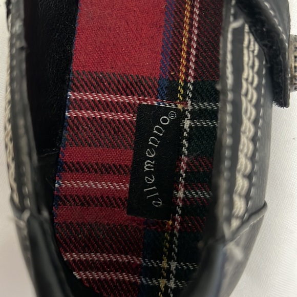 Ellemenno | Size 3 Girls (US) Plaid and Black Mary Janes - Picture 7 of 13